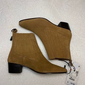 Suede leather boots